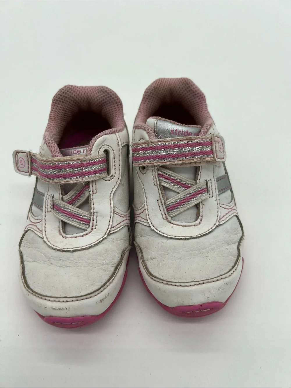 Stride Rite Girls White Pink Sneakers Sz 6.5 - Picture 3 of 7